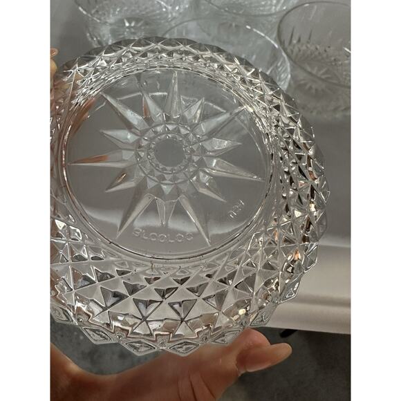 Vintage Glcoloc Glass Bowl Dish Signed USA Star Patterns Set Of 5 - Picture 3 of 5